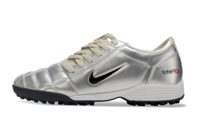Men's Nike Total 90 II TF Artificial Turf Low-Tops Football Shoes - Silver/Green/Red