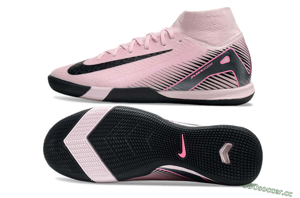Men's Nike Air Zoom Mercurial Superfly 10 Elite IC Indoor & Futsal High-Tops Football Shoes - Pink/Black 1