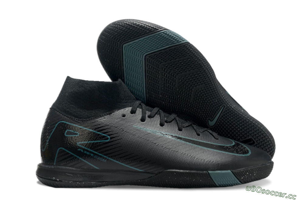 Men's Nike Air Zoom Mercurial Superfly 10 Elite IC Indoor & Futsal High-Tops Football Shoes - Black/Blue 2