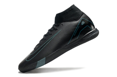 Men's Nike Air Zoom Mercurial Superfly 10 Elite IC Indoor & Futsal High-Tops Football Shoes - Black/Blue