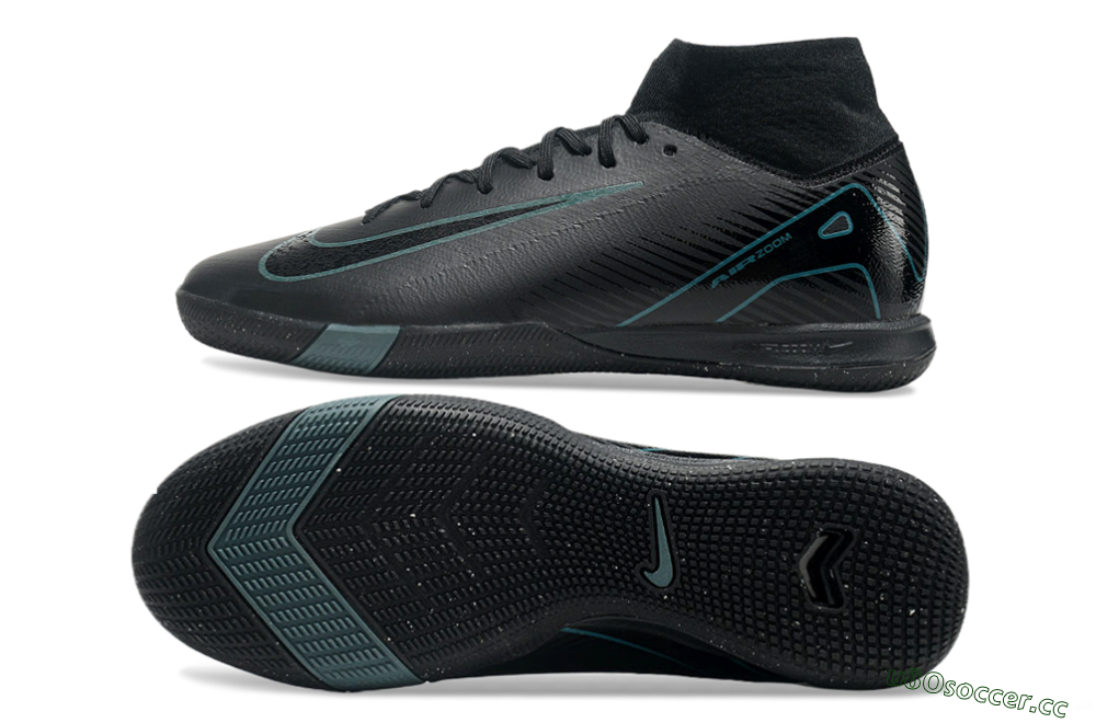 Men's Nike Air Zoom Mercurial Superfly 10 Elite IC Indoor & Futsal High-Tops Football Shoes - Black/Blue 1