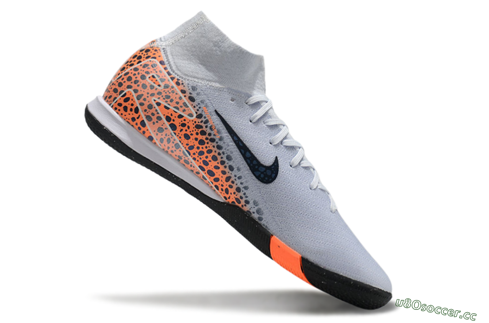 Men's Nike Air Zoom Mercurial Superfly 10 Elite IC Indoor & Futsal High-Tops Football Shoes - Grey/Black/Leopard 4