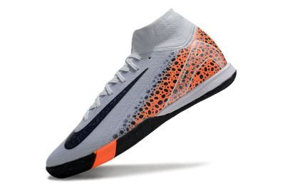 Men's Nike Air Zoom Mercurial Superfly 10 Elite IC Indoor & Futsal High-Tops Football Shoes - Grey/Black/Leopard