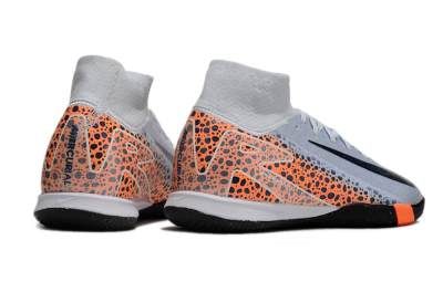 Men's Nike Air Zoom Mercurial Superfly 10 Elite IC Indoor & Futsal High-Tops Football Shoes - Grey/Black/Leopard