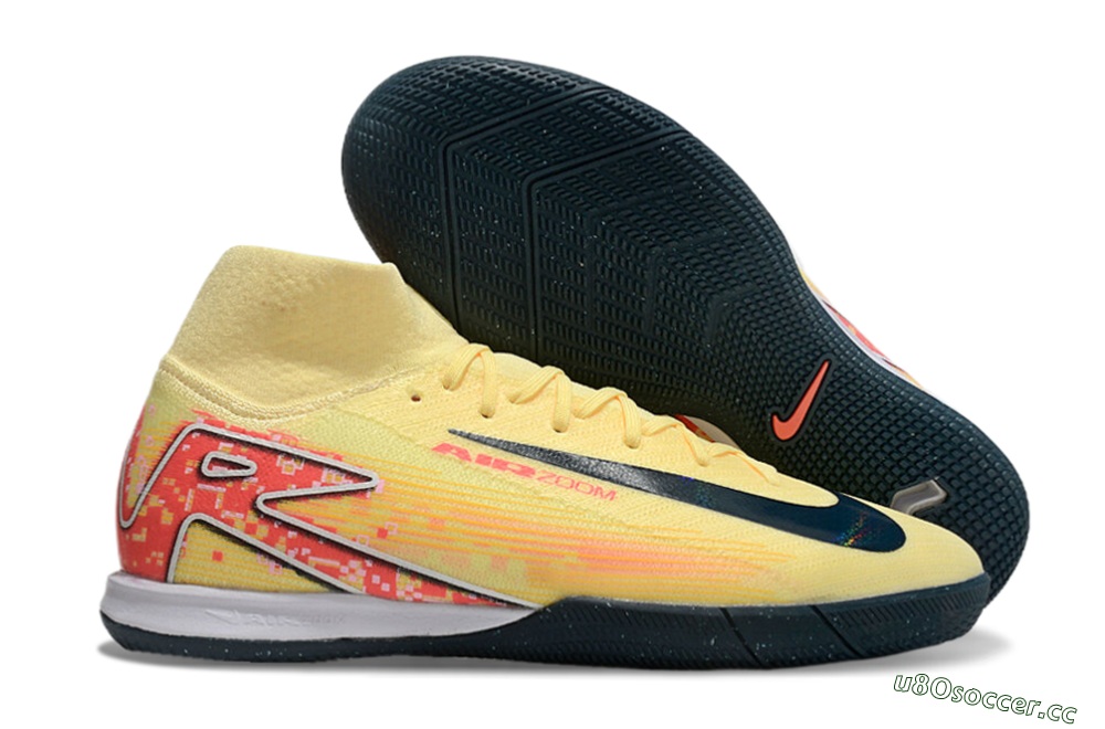 Men's Nike Air Zoom Mercurial Superfly 10 Elite IC Indoor & Futsal High-Tops Football Shoes - Yellow/Black/Red 2