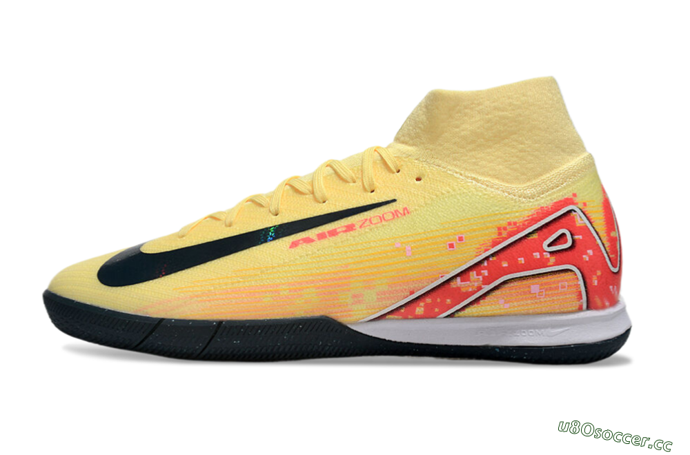 Men's Nike Air Zoom Mercurial Superfly 10 Elite IC Indoor & Futsal High-Tops Football Shoes - Yellow/Black/Red 0