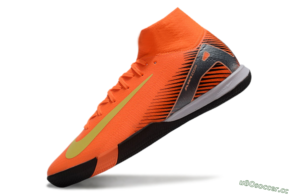 Men's Nike Air Zoom Mercurial Superfly 10 Elite IC Indoor & Futsal High-Tops Football Shoes - Red/Yellow/Black 5