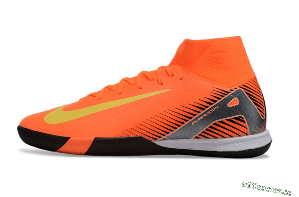Men's Nike Air Zoom Mercurial Superfly 10 Elite IC Indoor & Futsal High-Tops Football Shoes - Red/Yellow/Black 0