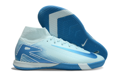 Men's Nike Air Zoom Mercurial Superfly 10 Elite IC Indoor & Futsal High-Tops Football Shoes - Jade/Blue/White