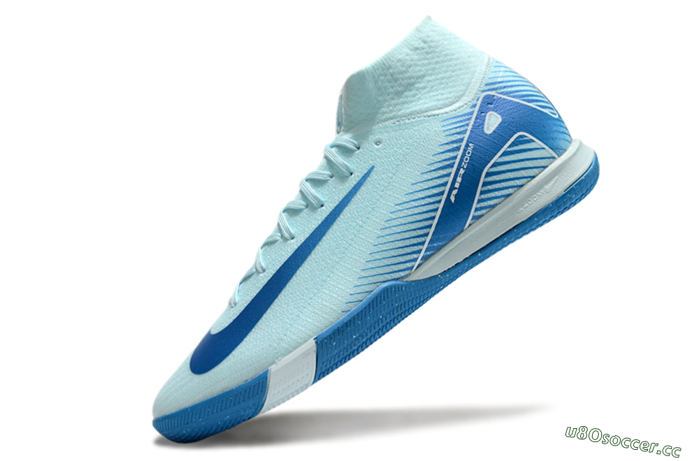 Men's Nike Air Zoom Mercurial Superfly 10 Elite IC Indoor & Futsal High-Tops Football Shoes - Jade/Blue/White 5