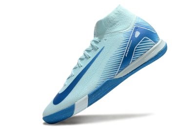 Men's Nike Air Zoom Mercurial Superfly 10 Elite IC Indoor & Futsal High-Tops Football Shoes - Jade/Blue/White