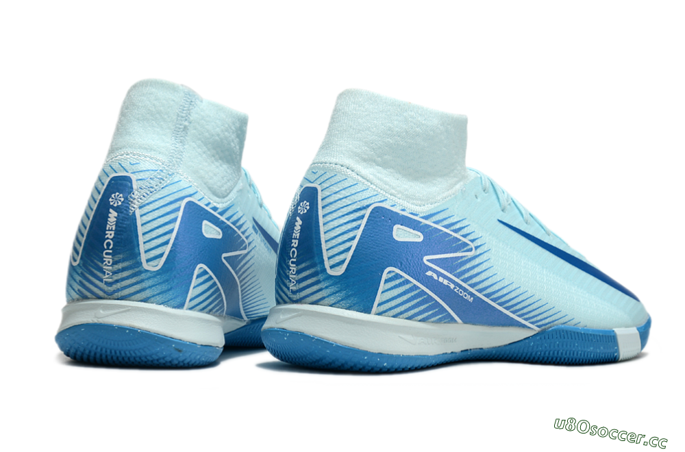 Men's Nike Air Zoom Mercurial Superfly 10 Elite IC Indoor & Futsal High-Tops Football Shoes - Jade/Blue/White 6