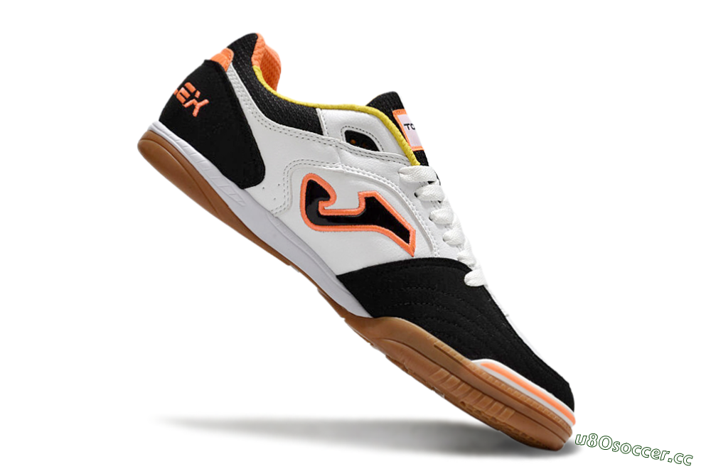 Men's Joma Top Flex IC Indoor & Futsal Low-Tops Football Shoes - White/Black/Orange 4