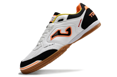 Men's Joma Top Flex IC Indoor & Futsal Low-Tops Football Shoes - White/Black/Orange