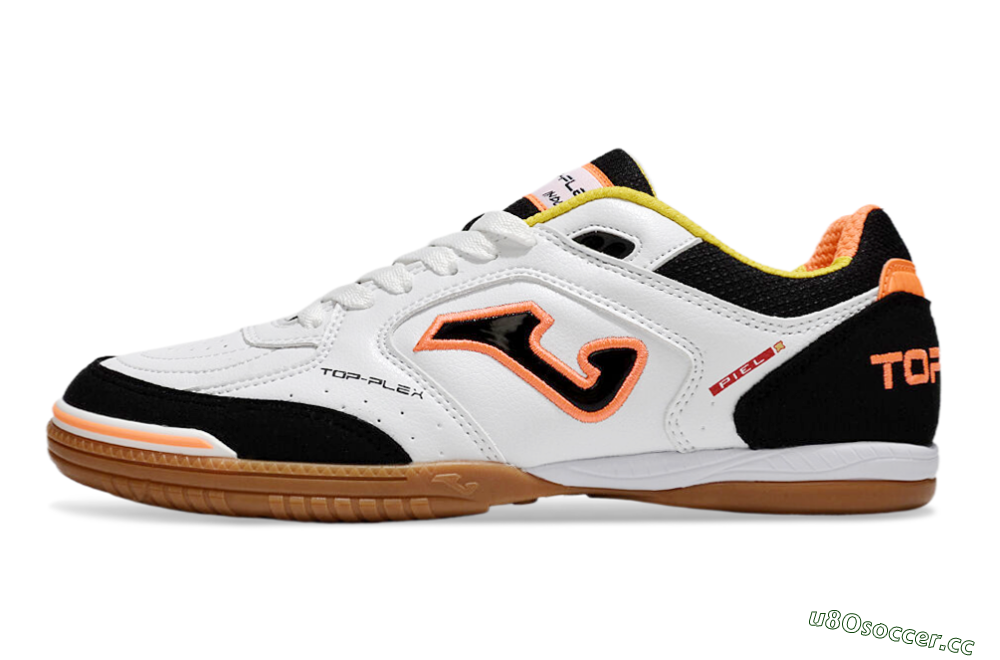 Men's Joma Top Flex IC Indoor & Futsal Low-Tops Football Shoes - White/Black/Orange 0