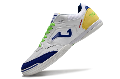 Men's Joma Top Flex IC Indoor & Futsal Low-Tops Football Shoes - White/Blue/Yellow