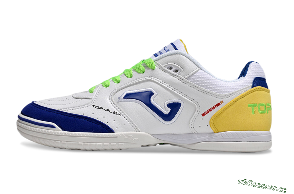 Men's Joma Top Flex IC Indoor & Futsal Low-Tops Football Shoes - White/Blue/Yellow 0