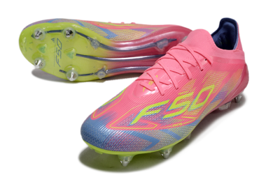 Men's Adidas F50 Elite SG Soft Ground Low-Tops Football Boots - Red/Yellow/Blue
