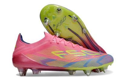 Men's Adidas F50 Elite SG Soft Ground Low-Tops Football Boots - Red/Yellow/Blue