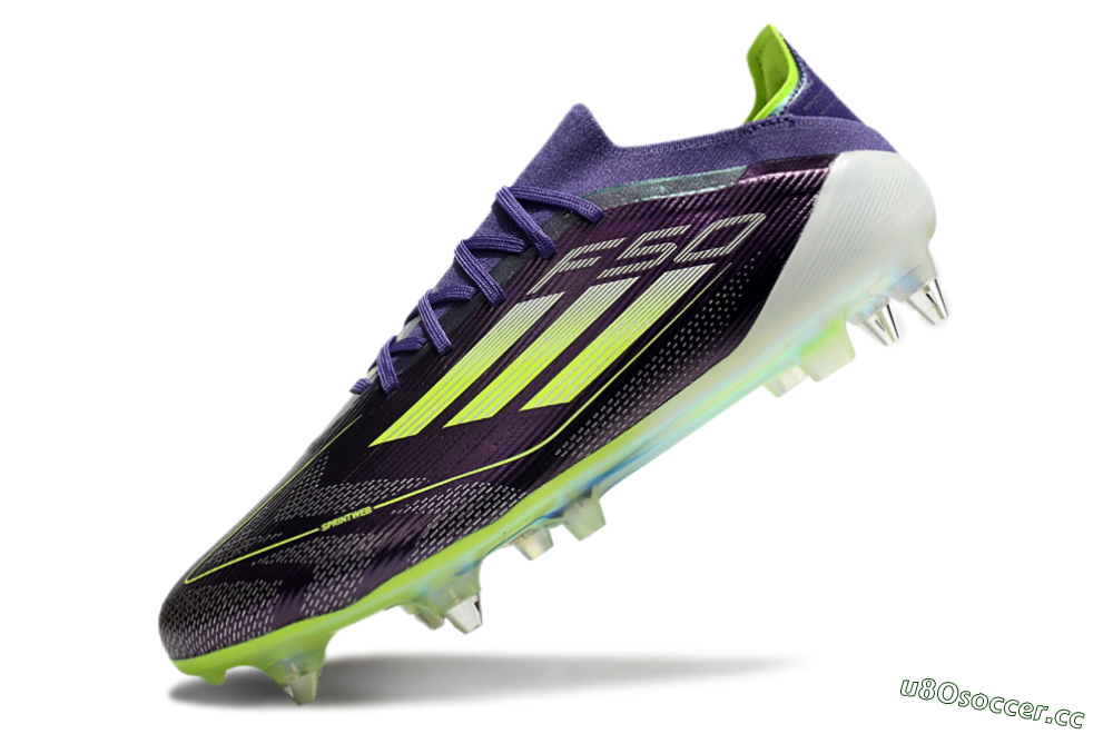 Men's Adidas F50 Elite SG Soft Ground Low-Tops Football Boots - Purple/Yellow/White 5