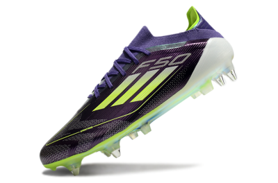 Men's Adidas F50 Elite SG Soft Ground Low-Tops Football Boots - Purple/Yellow/White