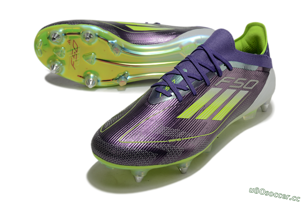 Men's Adidas F50 Elite SG Soft Ground Low-Tops Football Boots - Purple/Yellow/White 3