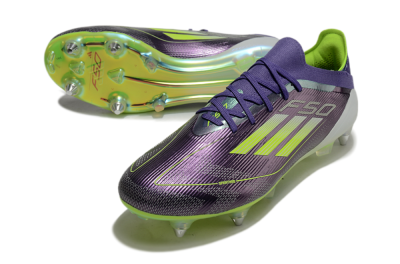 Men's Adidas F50 Elite SG Soft Ground Low-Tops Football Boots - Purple/Yellow/White