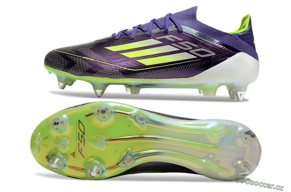 Men's Adidas F50 Elite SG Soft Ground Low-Tops Football Boots - Purple/Yellow/White 1