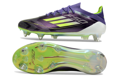 Men's Adidas F50 Elite SG Soft Ground Low-Tops Football Boots - Purple/Yellow/White