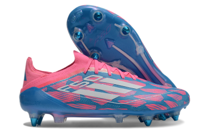 Men's Adidas F50 Elite SG Soft Ground Low-Tops Football Boots - Blue/Pink/White