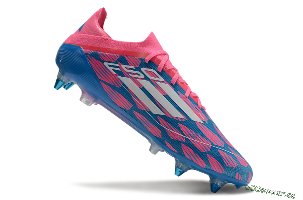Men's Adidas F50 Elite SG Soft Ground Low-Tops Football Boots - Blue/Pink/White 4