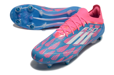 Men's Adidas F50 Elite SG Soft Ground Low-Tops Football Boots - Blue/Pink/White