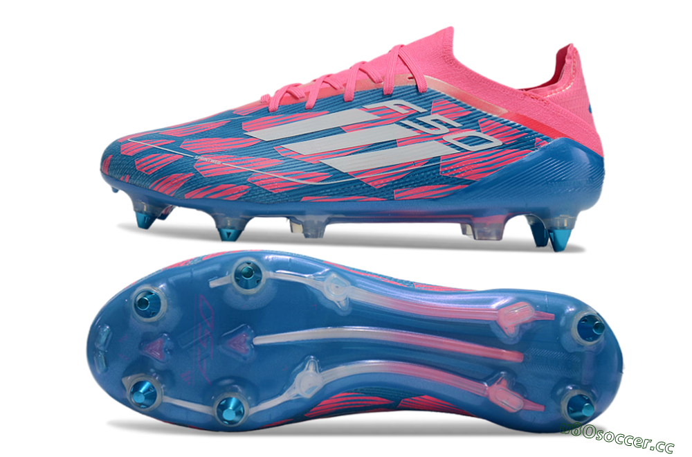 Men's Adidas F50 Elite SG Soft Ground Low-Tops Football Boots - Blue/Pink/White 1