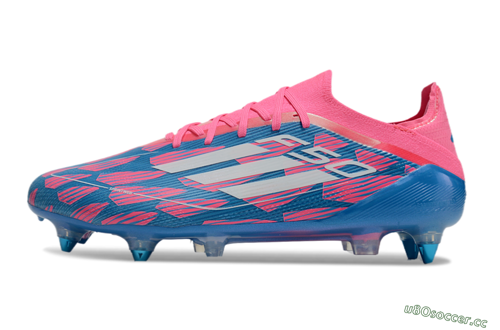 Men's Adidas F50 Elite SG Soft Ground Low-Tops Football Boots - Blue/Pink/White 0