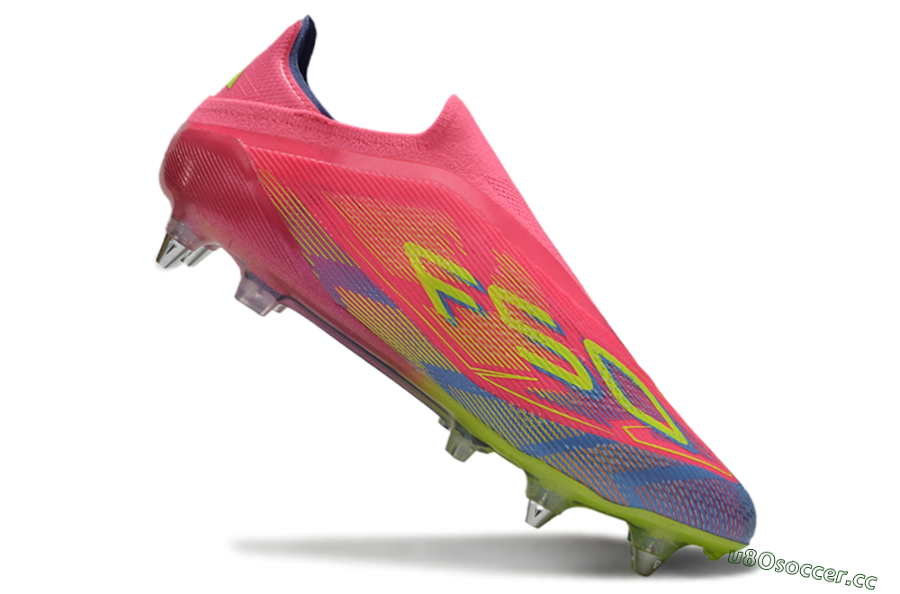 Men's Adidas F50 Elite Laceless SG Soft Ground Low-Tops Football Boots - Red/Yellow/Blue 4