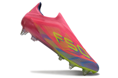 Men's Adidas F50 Elite Laceless SG Soft Ground Low-Tops Football Boots - Red/Yellow/Blue