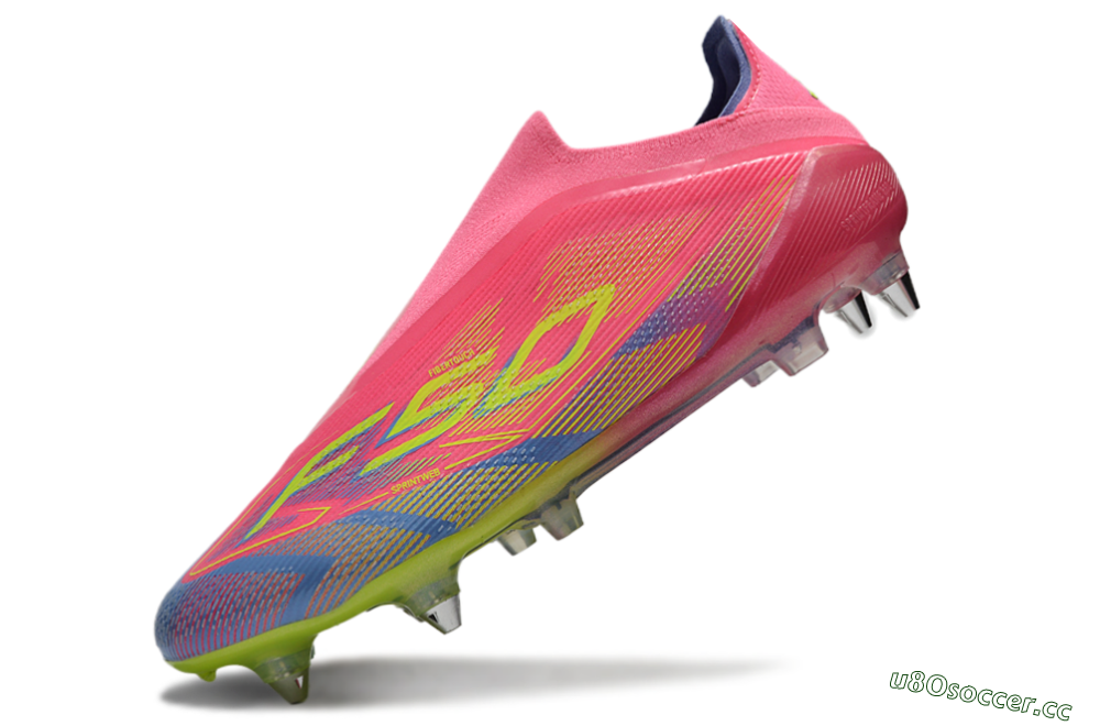 Men's Adidas F50 Elite Laceless SG Soft Ground Low-Tops Football Boots - Red/Yellow/Blue 5