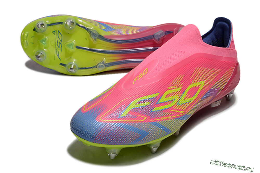 Men's Adidas F50 Elite Laceless SG Soft Ground Low-Tops Football Boots - Red/Yellow/Blue 3