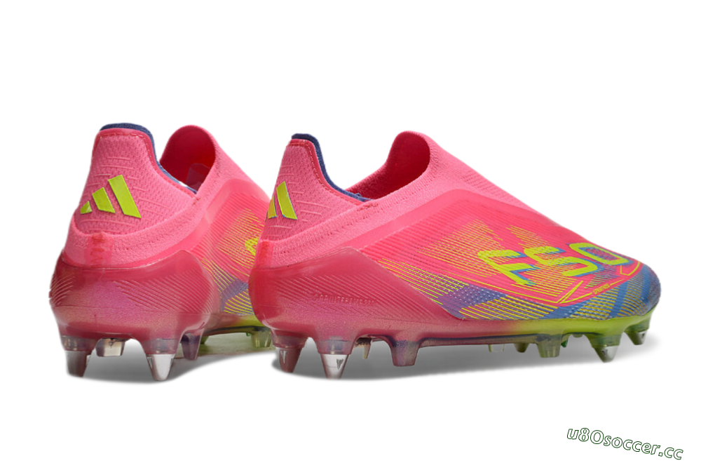 Men's Adidas F50 Elite Laceless SG Soft Ground Low-Tops Football Boots - Red/Yellow/Blue 6