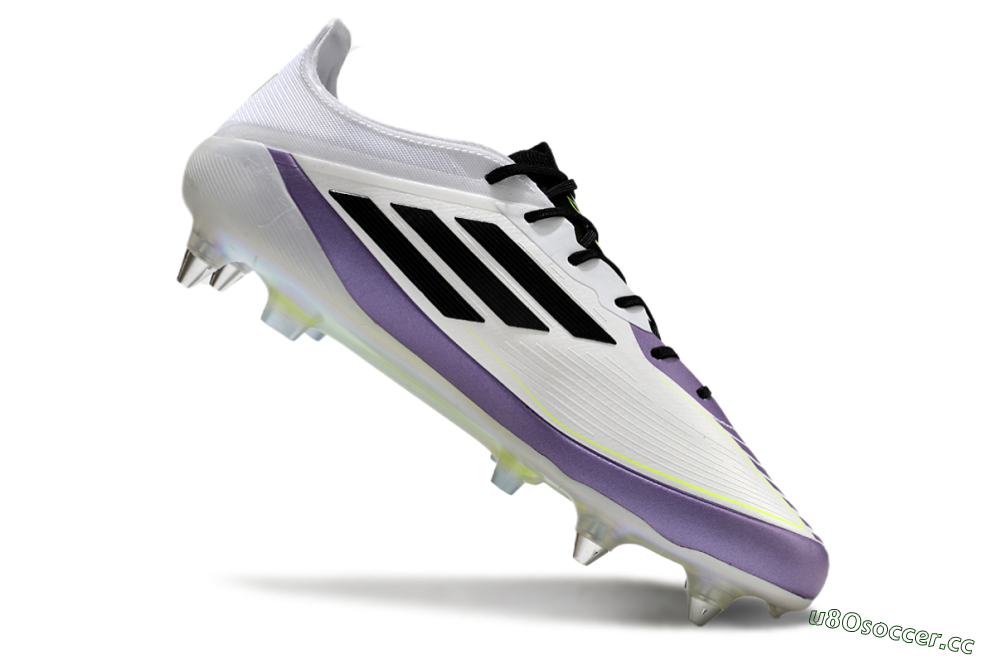 Men's Adidas F50 Elite Messi SG Soft Ground Low-Tops Football Boots - White/Black/Purple 4