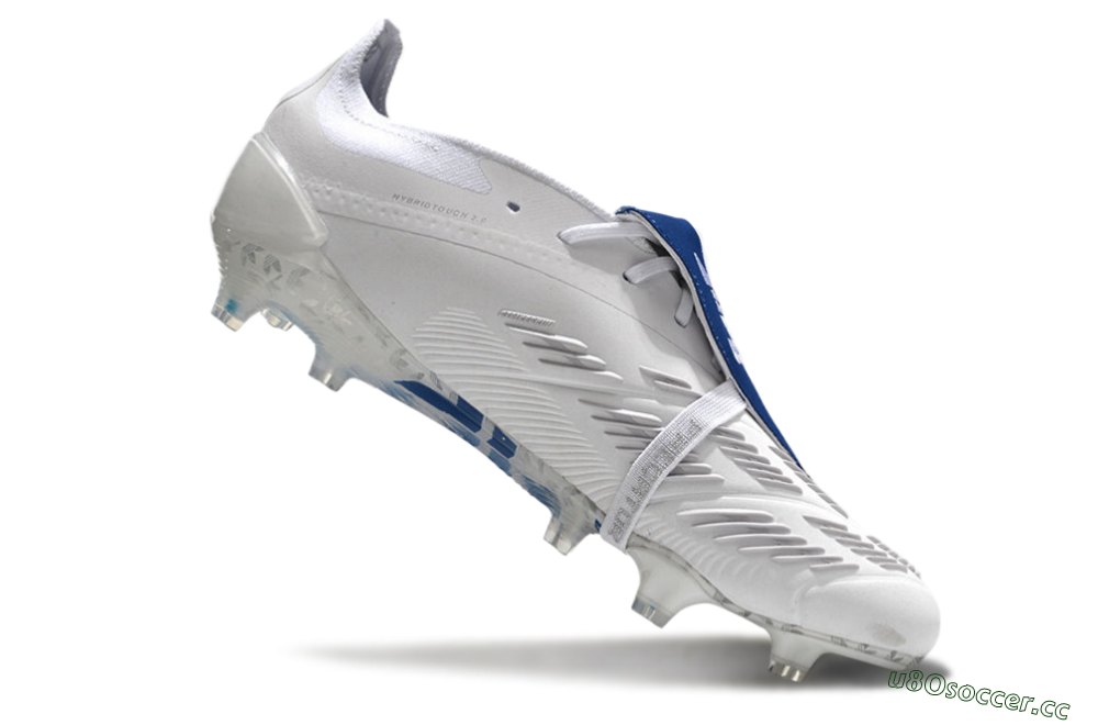 Men's Adidas Predator Elite Foldover Tongue FG Firm Ground Low-Tops Football Boots - Beige/White/Blue 4