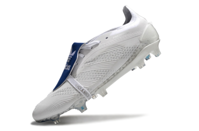 Men's Adidas Predator Elite Foldover Tongue FG Firm Ground Low-Tops Football Boots - Beige/White/Blue