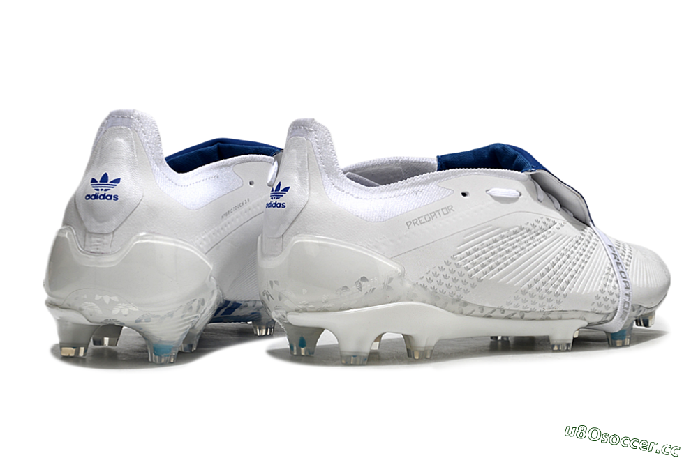 Men's Adidas Predator Elite Foldover Tongue FG Firm Ground Low-Tops Football Boots - Beige/White/Blue 6