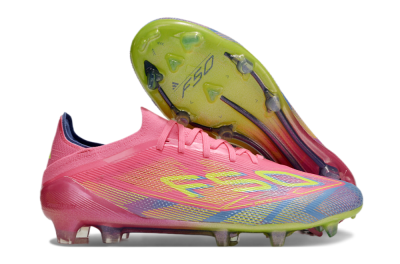 Men's Adidas F50 Elite FG Firm Ground Low-Tops Football Boots - Red/Yellow/Blue