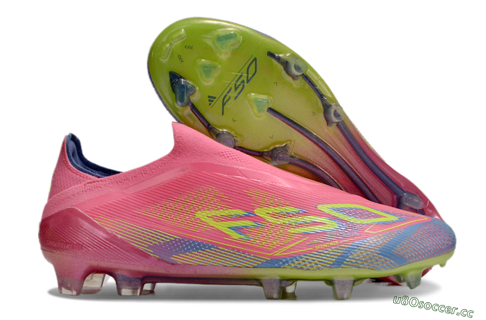 Men's Adidas F50 Elite Laceless FG Firm Ground Low-Tops Football Boots - Red/Yellow/Blue 2