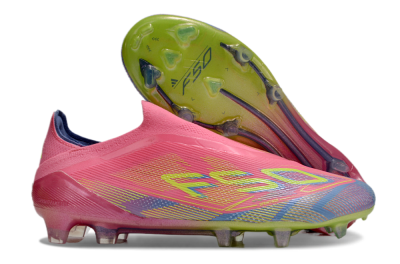 Men's Adidas F50 Elite Laceless FG Firm Ground Low-Tops Football Boots - Red/Yellow/Blue