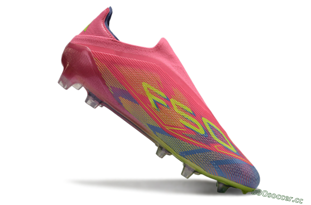 Men's Adidas F50 Elite Laceless FG Firm Ground Low-Tops Football Boots - Red/Yellow/Blue 4