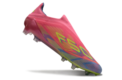 Men's Adidas F50 Elite Laceless FG Firm Ground Low-Tops Football Boots - Red/Yellow/Blue