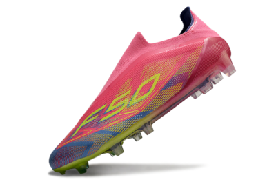 Men's Adidas F50 Elite Laceless FG Firm Ground Low-Tops Football Boots - Red/Yellow/Blue