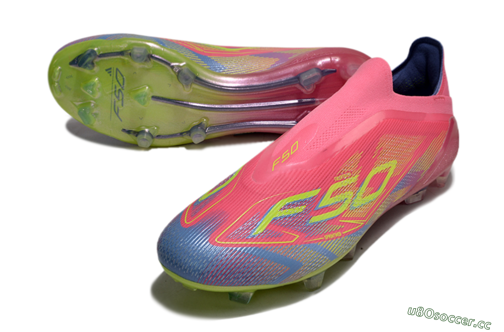 Men's Adidas F50 Elite Laceless FG Firm Ground Low-Tops Football Boots - Red/Yellow/Blue 3
